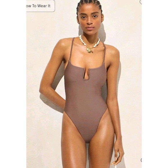 J.Crew Mira one-piece swimsuit in Classic Sculpt Smoky Willow Wood Size 6 NWT - Picture 1 of 11